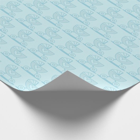 Blue Stroller Pattern Wrapping Paper ラッピングペーパー (角)