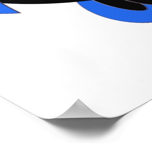 Blue Sugar Skull Owl Poster ポスター (角)