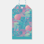 Blue Summer Vaporwave Sunset Birthday ギフトタグ (裏面)