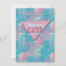 Blue Summer Vaporwave Sunset Birthday