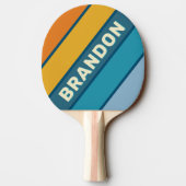 Blue Sun Bold Striped with Name 卓球ラケット (裏面)