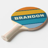 Blue Sun Bold Striped with Name 卓球ラケット (正面アングル)