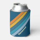 Blue Sun Stripes with Name 缶クーラー (缶正面)