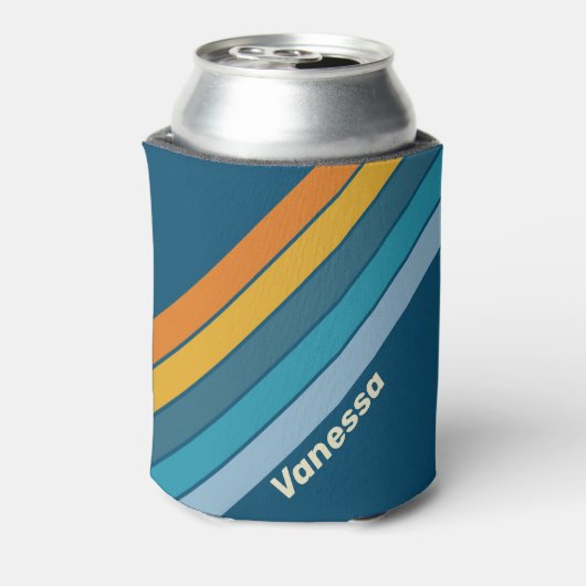 Blue Sun Stripes with Name 缶クーラー (缶裏面)