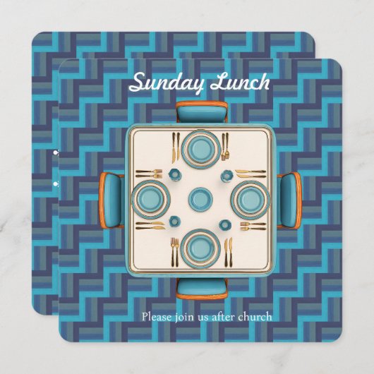 Blue Sunday Fellowship Lunch Invitation 招待状 (正面/裏面)