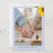 Blue Sunflower'結婚s Flat Save The Date Card セーブザデート (裏面)