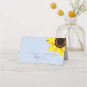 Blue Sunflower Themed Guest Place Table Card プレイスカード (正面)