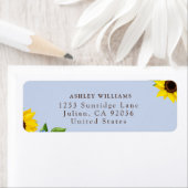 Blue Sunflower Themed Return Stickers ラベル (インサイチュ)