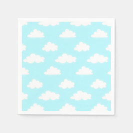 Blue Sunny Sky with Clouds Design Paper Napkins スタンダードカクテルナプキン