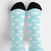 Blue Sunny Sky with Clouds Design Socks ソックス (上部)