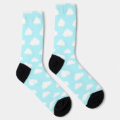 Blue Sunny Sky with Clouds Design Socks ソックス (右)
