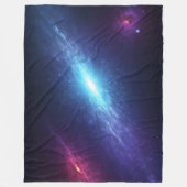 Blue Supernova Nebula Cosmic Deep Space フリースブランケット (正面)