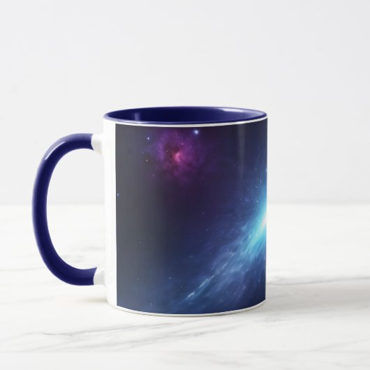 Blue Supernova Outer Space Nebula Astronomy マグカップ (左)