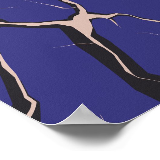 Blue Surface with Deep Cracks ポスター (角)