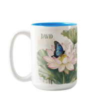 Blue Swallowtail Butterfly With Lotus Flower Name