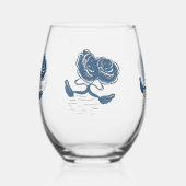 blue swans set / Ensemble de verres bleu ステムなしワイングラス (左)