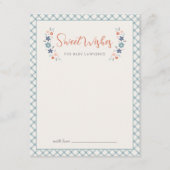Blue Sweet Floral Wishes For Baby Shower Card  ノートカード (正面)