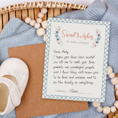 Blue Sweet Floral Wishes For Baby Shower Card  ノートカード