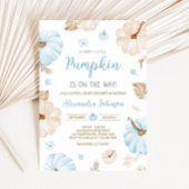 Blue Sweet Little Pumpkin Fall Baby Shower 招待状