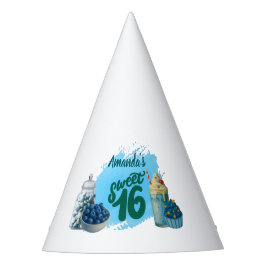 Blue Sweet Sixteen Party Hats パーティーハット