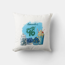 Blue Sweet Sixteen Pillow クッション