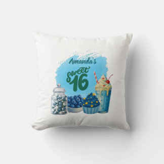 Blue Sweet Sixteen Pillow クッション
