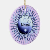 Blue Swirl Yin Yang セラミックオーナメント (右)