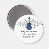 Blue SwirlsギターSave the Date Magnet マグネット (正面/裏面)