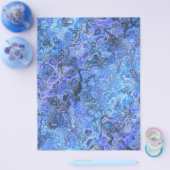 Blue Swirly Marble Bulk Scrapbook Paper Pages チラシ (シングル)