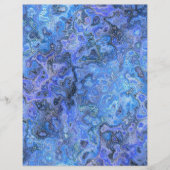 Blue Swirly Marble Scrapbook Paper 2-Sided Page (正面)