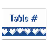 Blue Table Cardの8ビットハート テーブルナンバー (裏面)