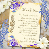 Blue Talavera Gold Baroque Wedding サンキューカード