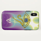 BLUE TALISMAN MONOGRAM ティール、パープル ホワイト Case-Mate iPhoneケース (裏面(横))