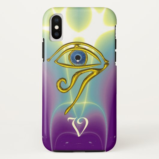 BLUE TALISMAN MONOGRAM ティール、パープル ホワイト Case-Mate iPhoneケース (裏面)