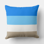 Blue Tan Stripes Family Name Beach House クッション (裏面)