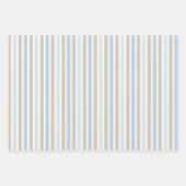 BLUE & TAN TEDDY BEARS ストライプSTARS ラッピングペーパーシート (正面)