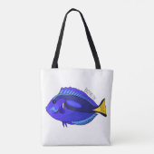 Blue tang fish cartoon illustration トートバッグ (裏面)
