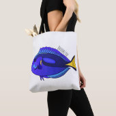 Blue tang fish cartoon illustration トートバッグ (クローズアップ)