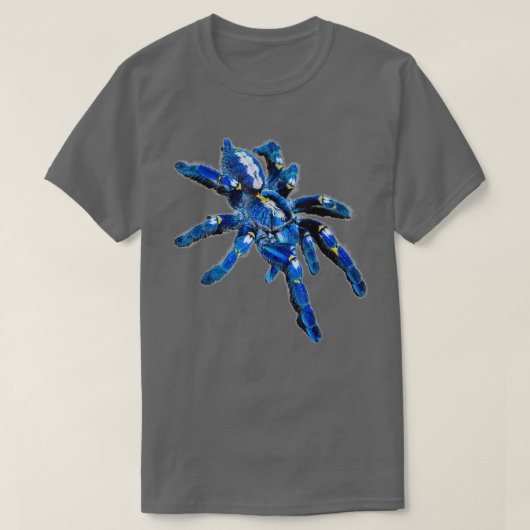 Blue Tarantula Spider Poecilotheria  Tシャツ (デザイン正面)