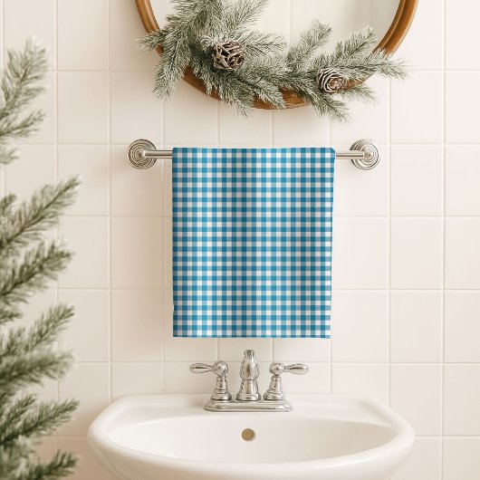 Blue Tartan Bath Towel Rugged Gift for His Space バスタオルセット