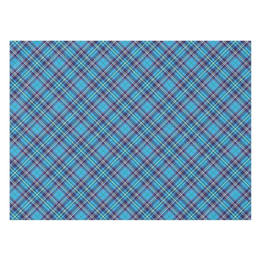 Blue Tartan Plaid テーブルクロス (正面(横))