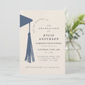 Blue Tassel Senior Photo High School Graduation  招待状 (スタンド正面)