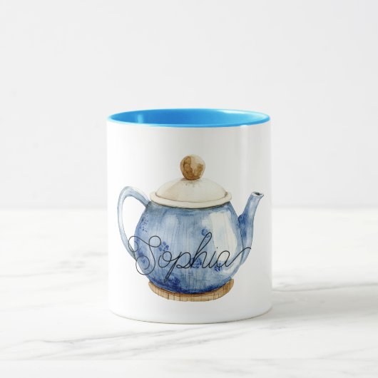 Blue Tea Pot Birthday マグカップ (中央)