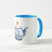 Blue Tea Pot Birthday マグカップ (正面右)
