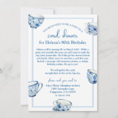 Blue Teacups 80th Birthday Card Shower by Mail 招待状 (正面)