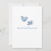 Blue Teacups 80th Birthday Card Shower by Mail 招待状 (裏面)