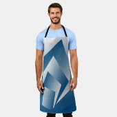Blue Teal geometry エプロン (着用した状態)