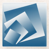 Blue Teal geometry ガラスコースター (正面)