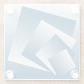 Blue Teal geometry ガラスコースター (裏面)