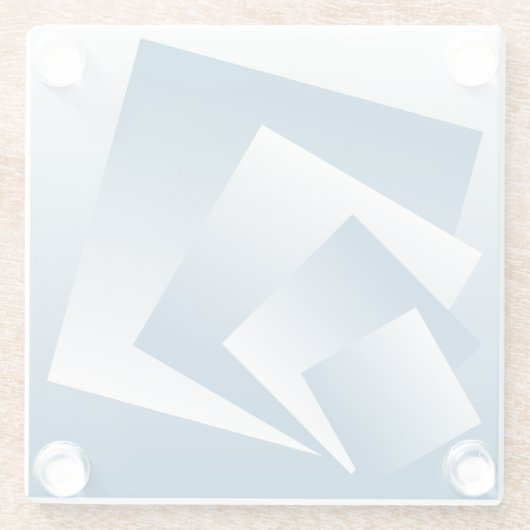 Blue Teal geometry ガラスコースター (裏面)